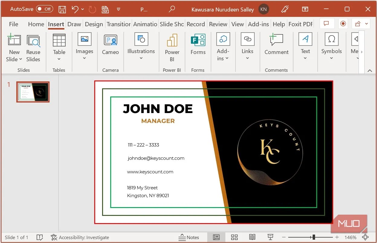 How to Design a Business Card in PowerPoint