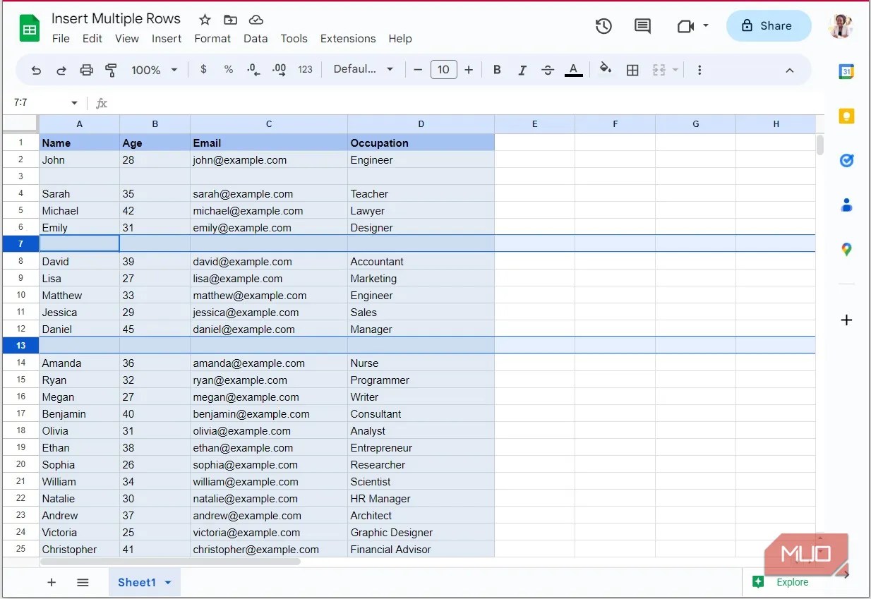 How to Insert Multiple Rows in Google Sheets 5 Easy Ways