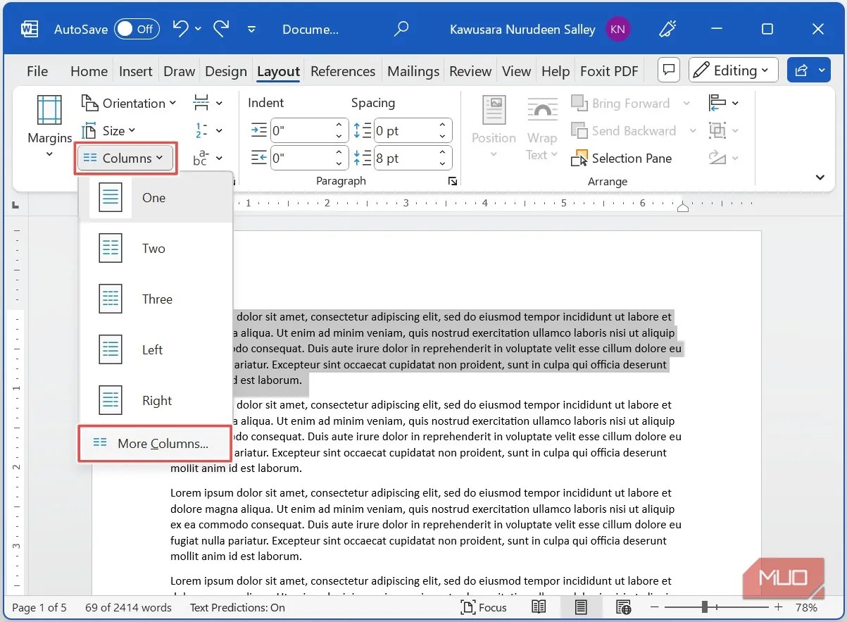 How to Create Columns in Microsoft Word