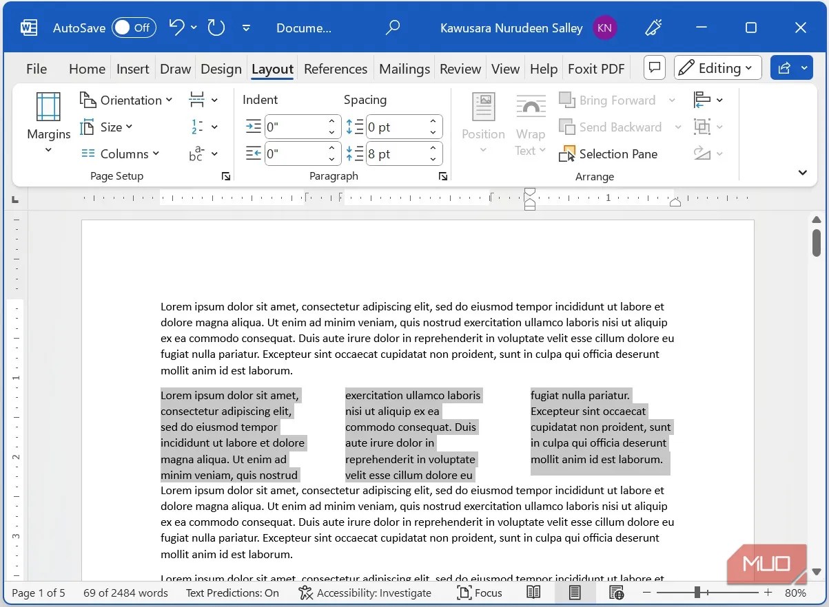 How to Create Columns in Microsoft Word