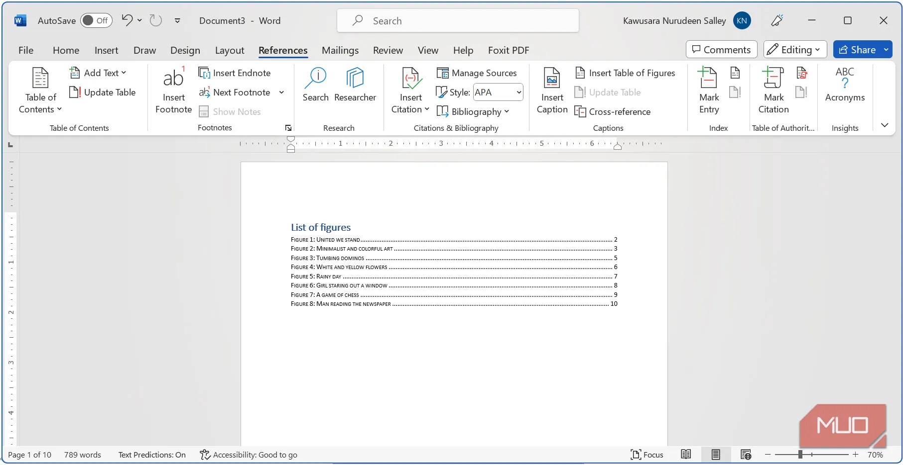 How to Insert a List of Tables and Figures in Microsoft Word