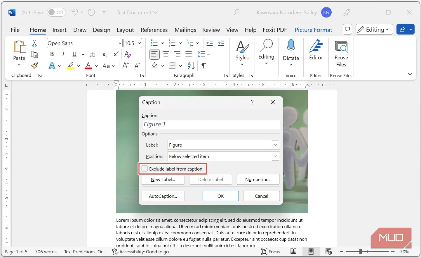 How to Add Captions to Figures and Tables in Microsoft Word