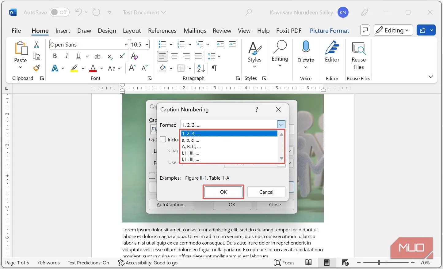 How to Add Captions to Figures and Tables in Microsoft Word