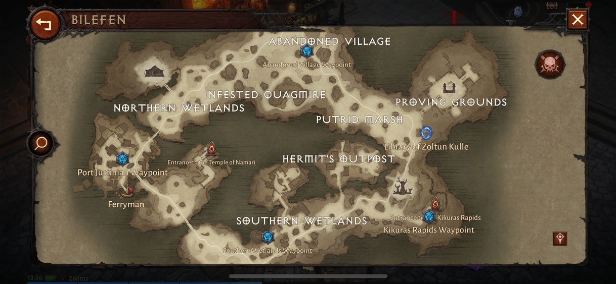 Cartes des régions Carte du monde Diablo Immortal, Liste des zones, open World Millenium