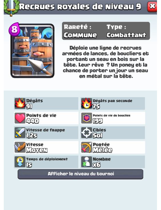 Clash Royale Recrues Royales, nouvelle carte, stats Millenium