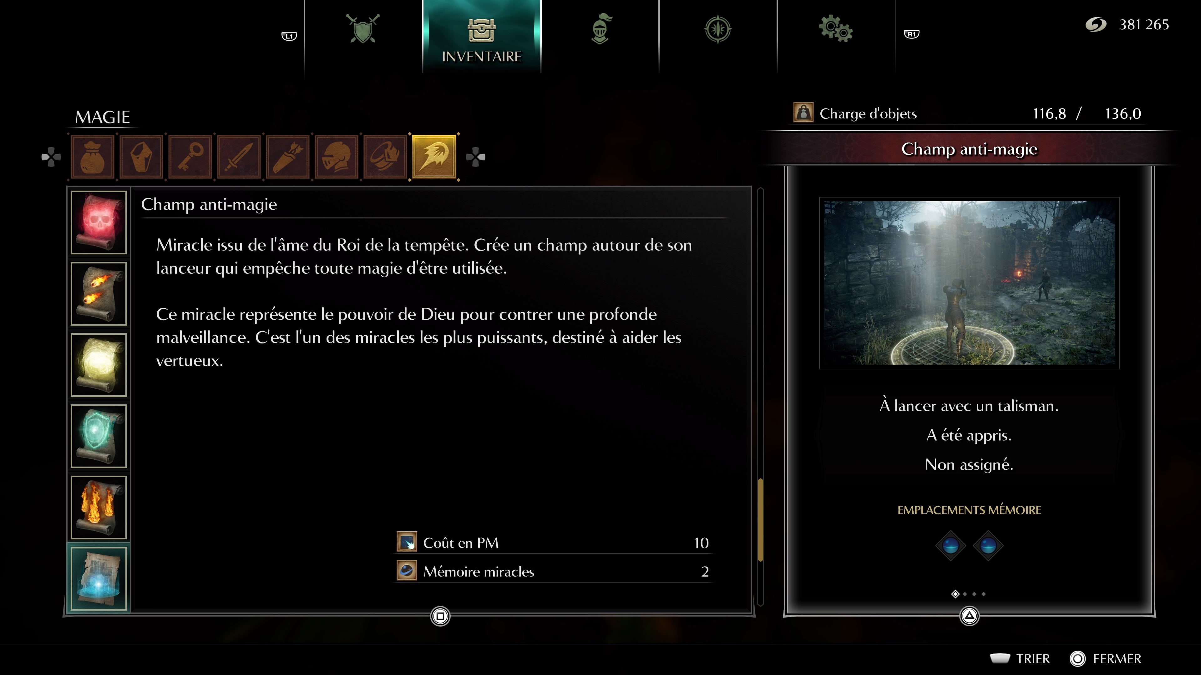 Liste des miracles Obtenir tous les sorts & miracles, guide Demon's