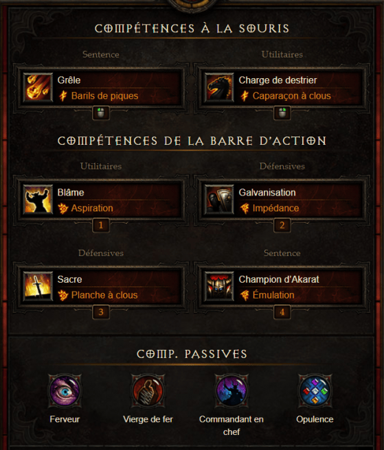 Détail des compétences & runes Diablo 3 Build Croisé Bombardement