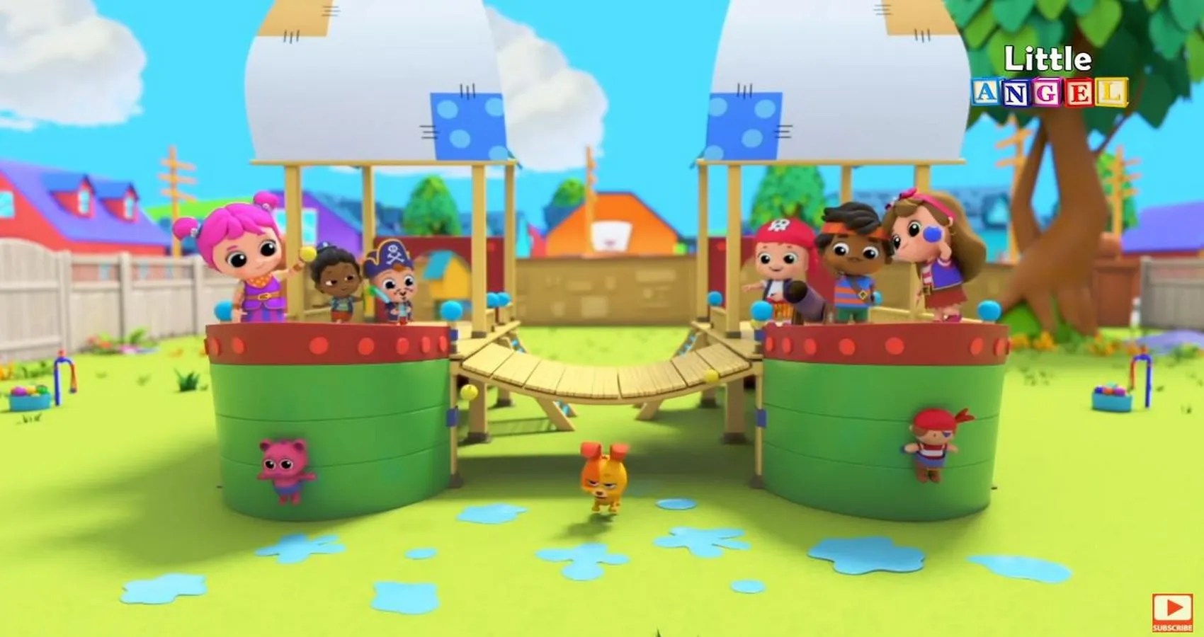 Little Angel Nursery Rhymes Water Balloon Fight