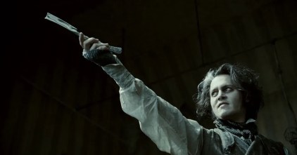 Johnny Depp as Sweeney Todd in Sweeney Todd: The Demon Barber of Fleet Street.