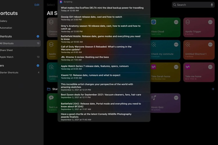 How to use iOS Shortcuts to create a custom RSS reader photo 3