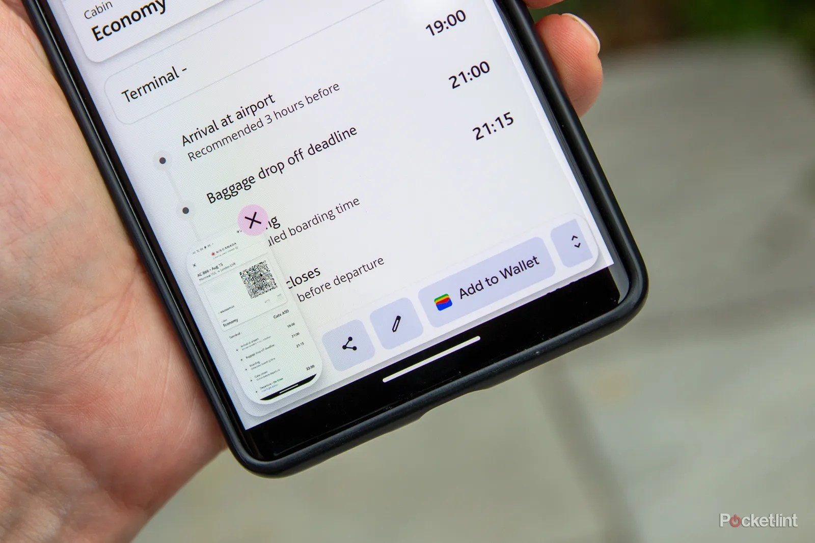 How to quickly add a boarding pass to Google Wallet with a screenshot