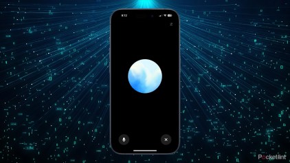 ChatGPT Voice in ChatGPT app on a background of computer code