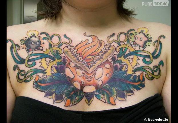 Outra tatuagem muito louca de Super Mario Bros....