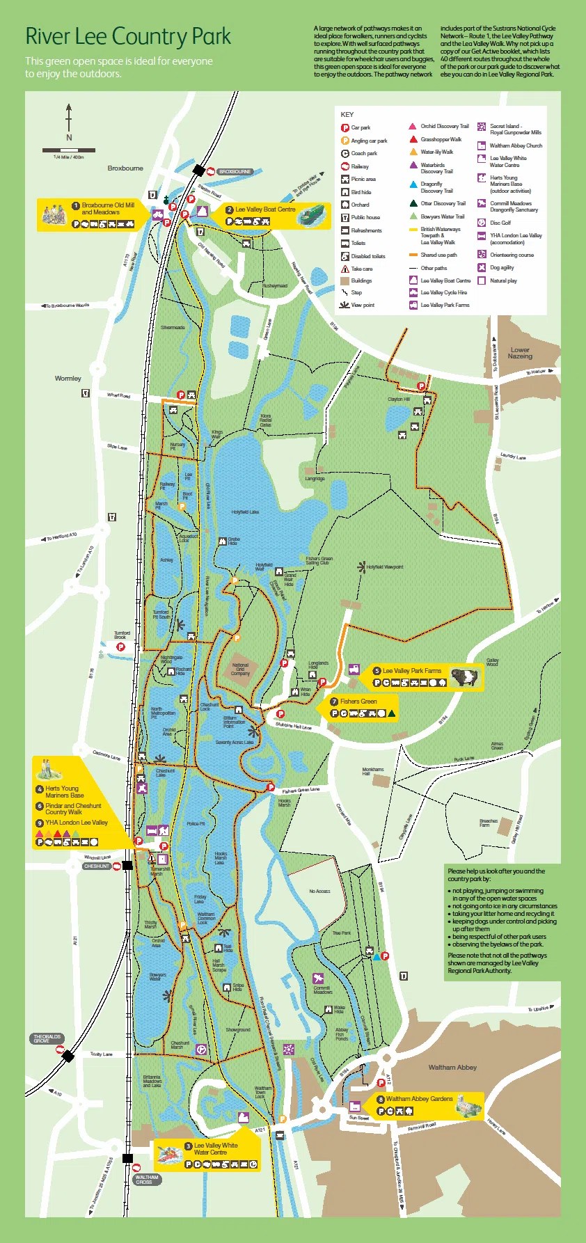 Map of Park Lee Valley Canoe Cycle