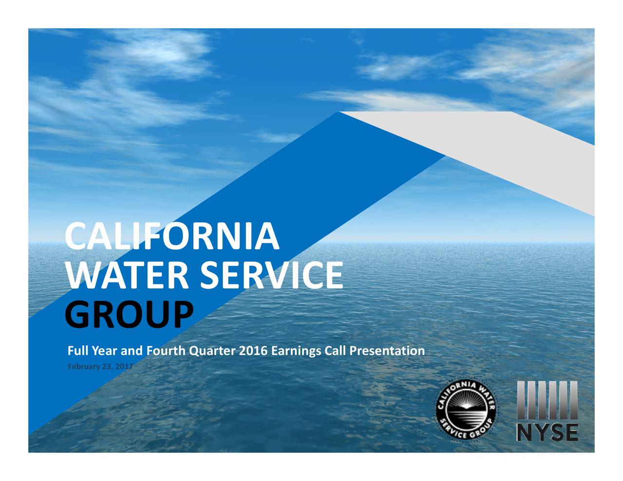California Water Service Group 2016 Q4 Results Earnings Call Slides