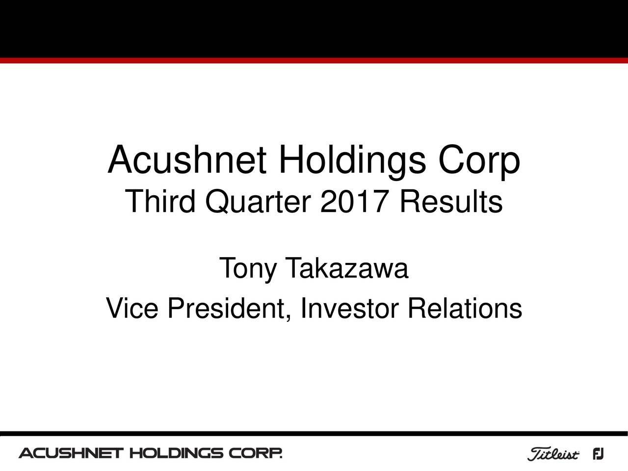 Holdings 2017 Q3 Results Earnings Call Slides (NYSEGOLF