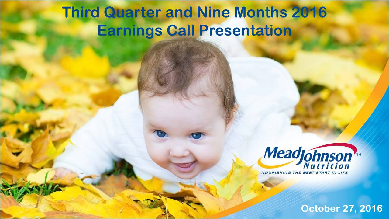 Mead Johnson Nutrition Company 2016 Q3 Results Earnings Call Slides