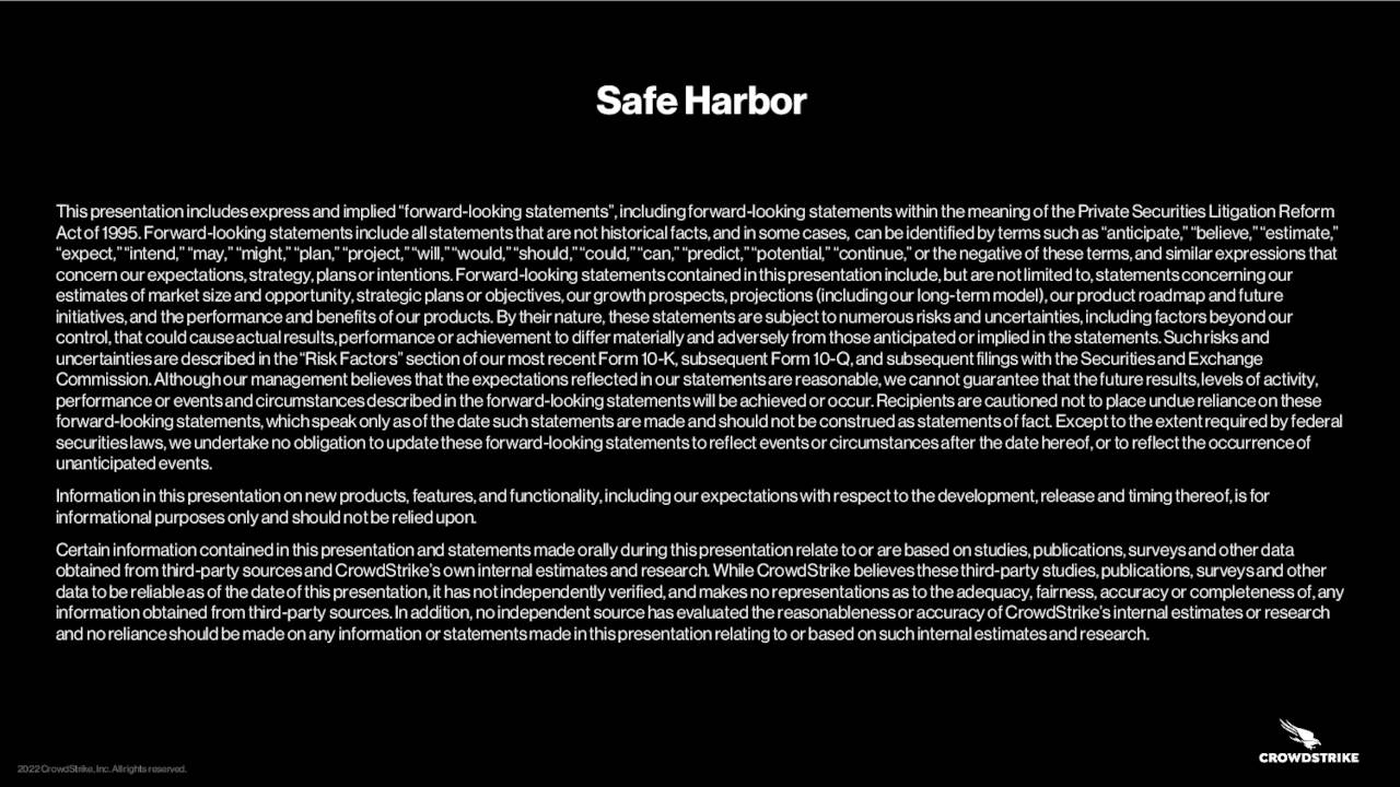 CrowdStrike Holdings, Inc. 2023 Q2 Results Earnings Call