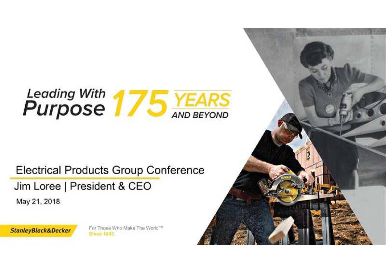 Stanley Black & Decker (SWK) Presents At Electrical Products Group 2018