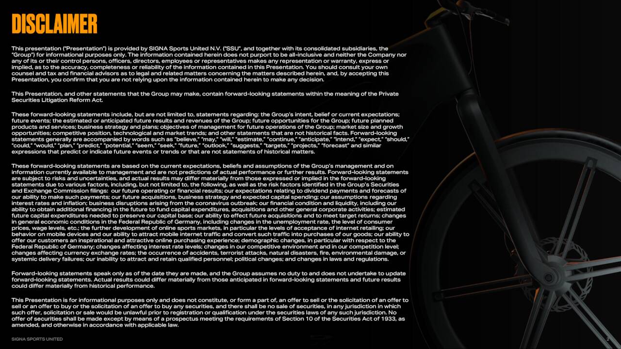 SIGNA Sports United N.V. 2022 Q2 Results Earnings Call Presentation