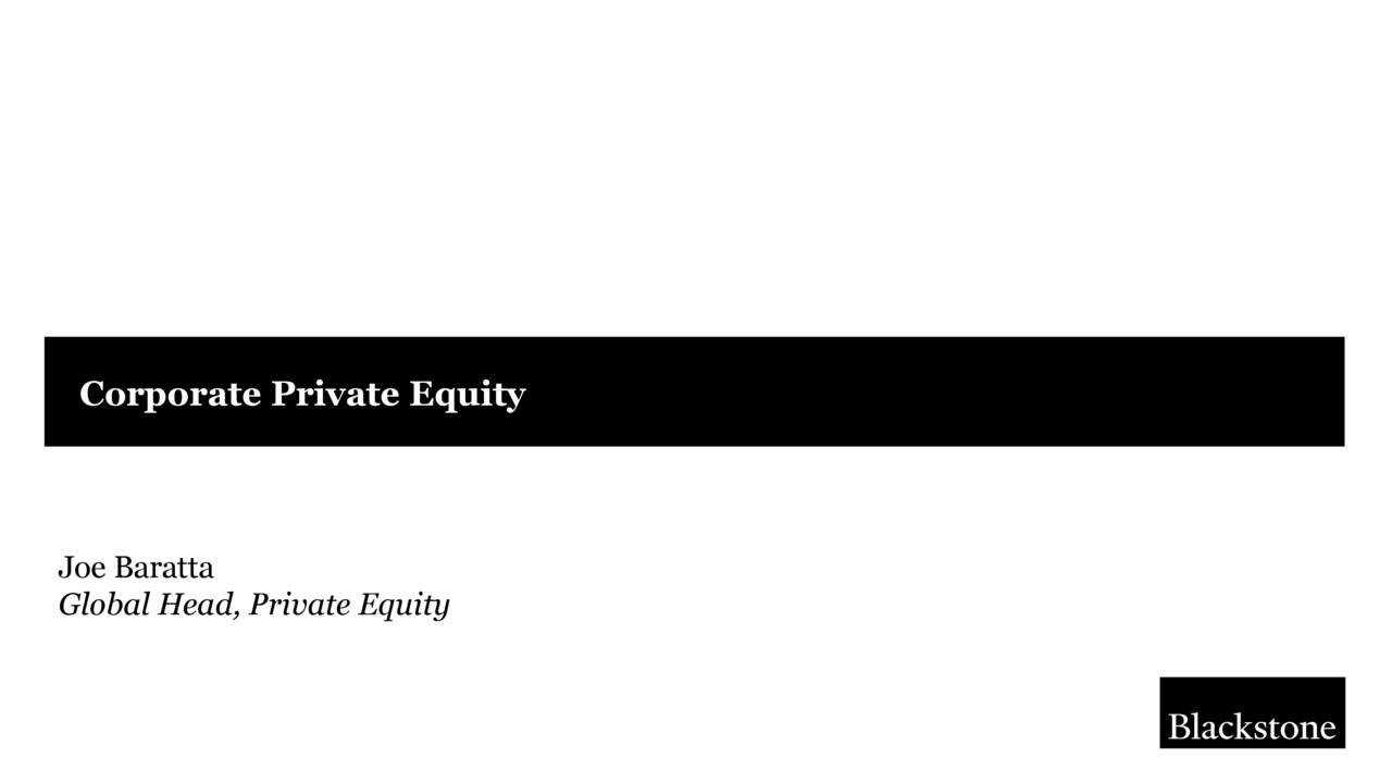 The Blackstone Group (BX) Investor Presentation Slideshow (NYSEBX