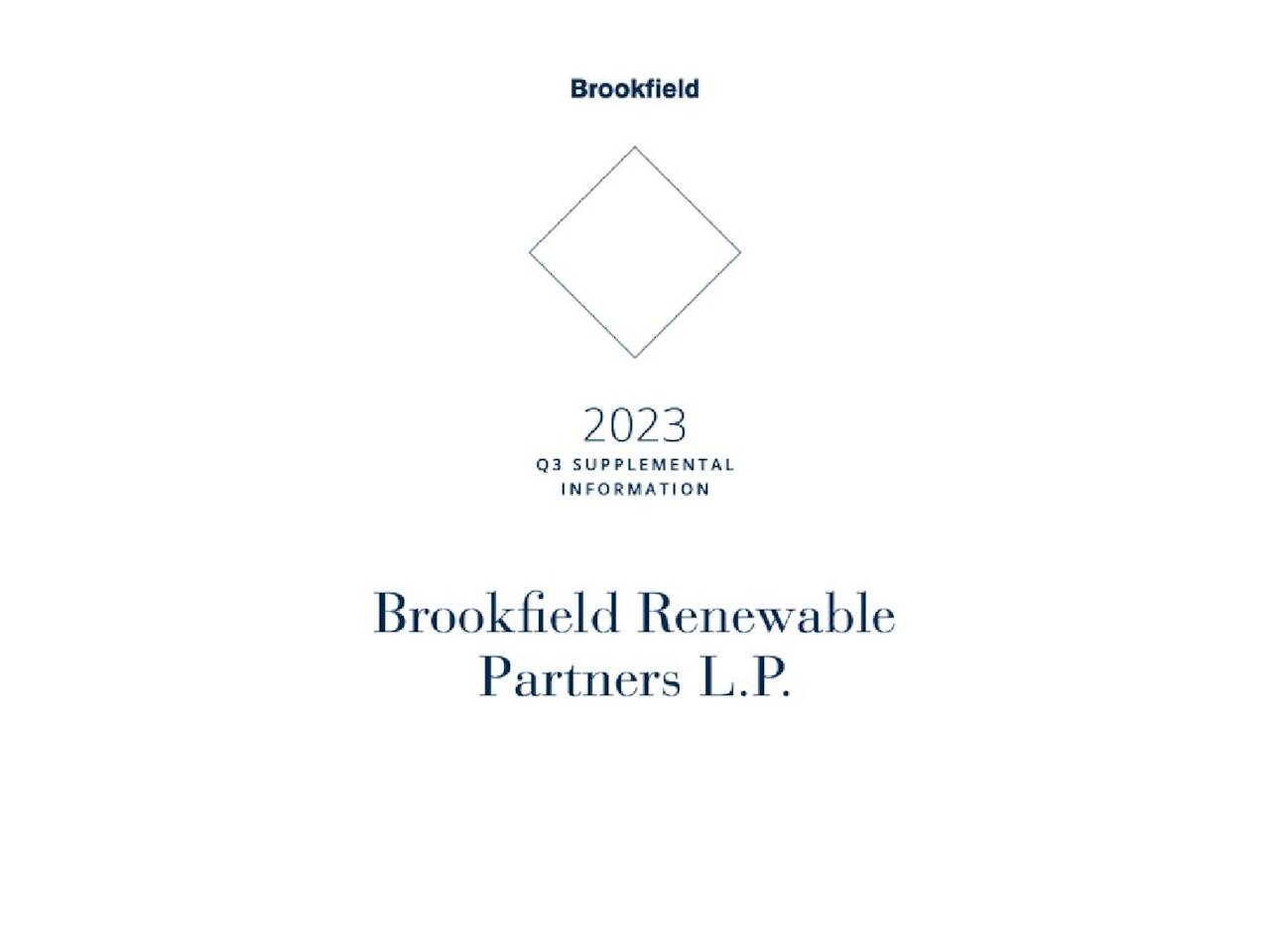 Brookfield Renewable Partners L.P. 2023 Q3 Results Earnings Call Presentation (NYSEBEP