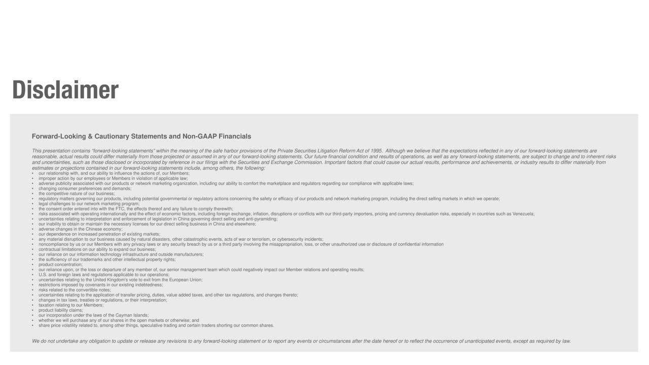 Herbalife (HLF) Investor Presentation Slideshow (NYSEHLF) Seeking