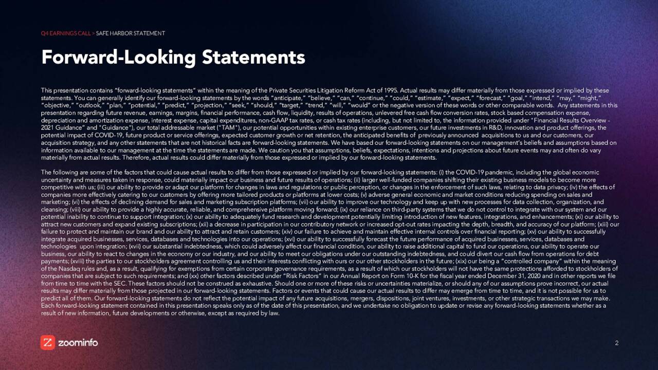 ZoomInfo Technologies Inc. 2021 Q4 Results Earnings Call