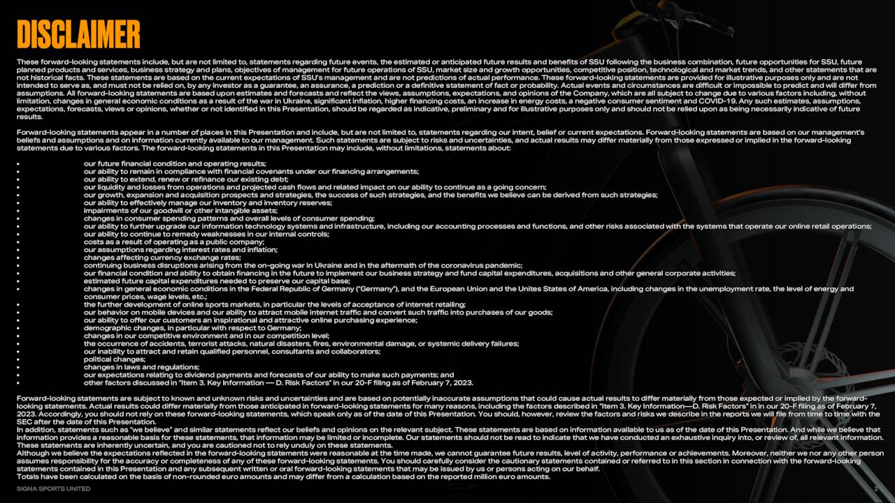 SIGNA Sports United N.V. 2022 Q4 Results Earnings Call Presentation