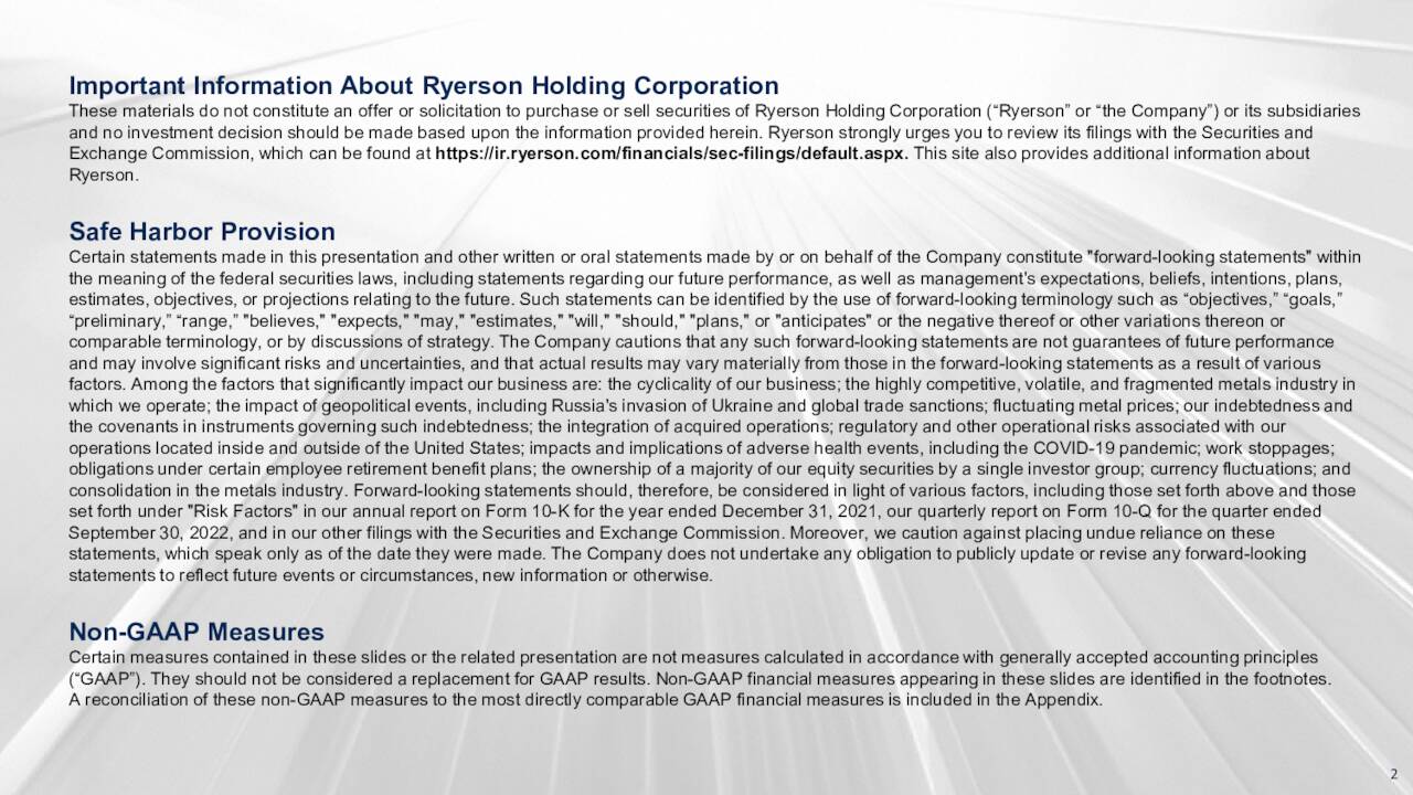 Ryerson Holding Corporation 2022 Q3 Results Earnings Call