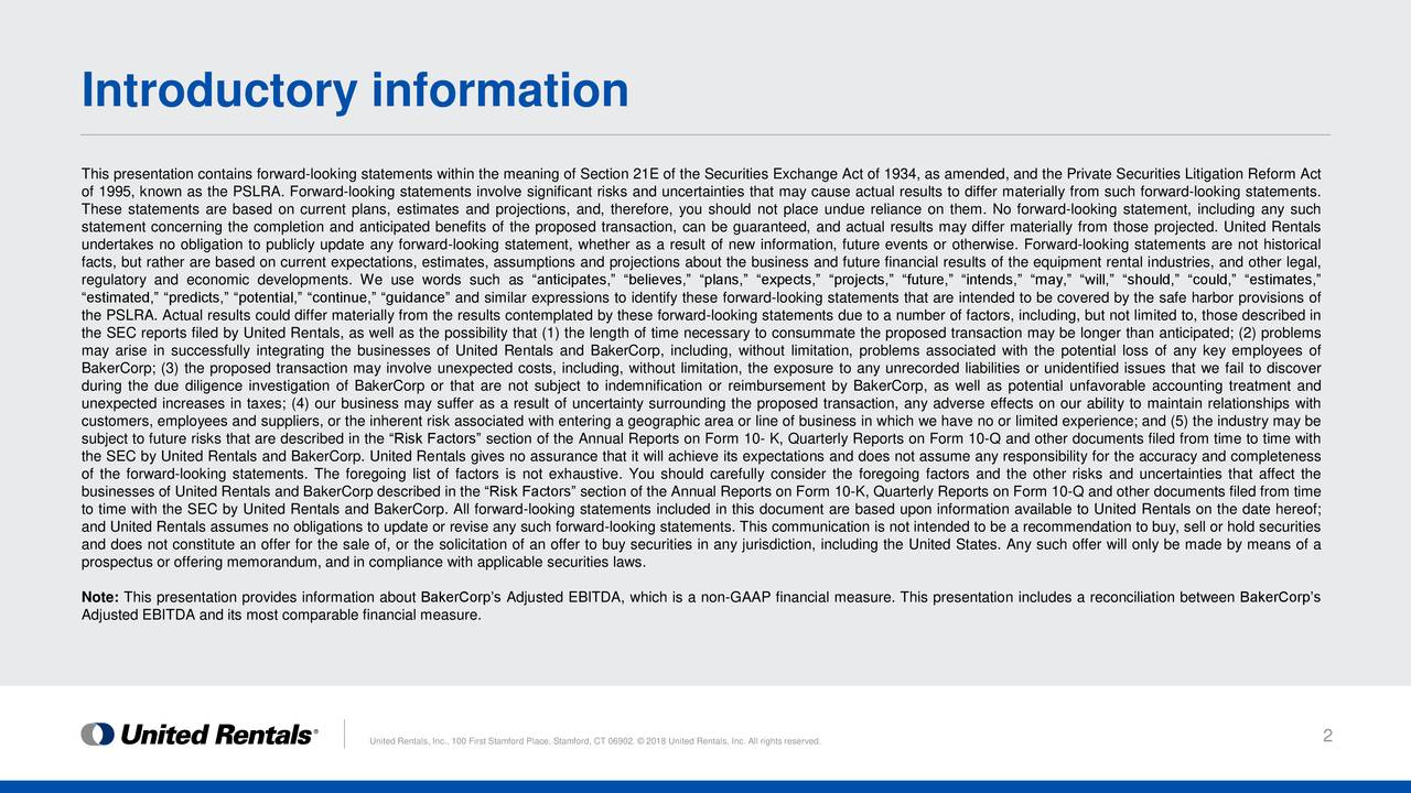 United Rentals (URI) To Acquire Bakercorp Slideshow (NYSEURI