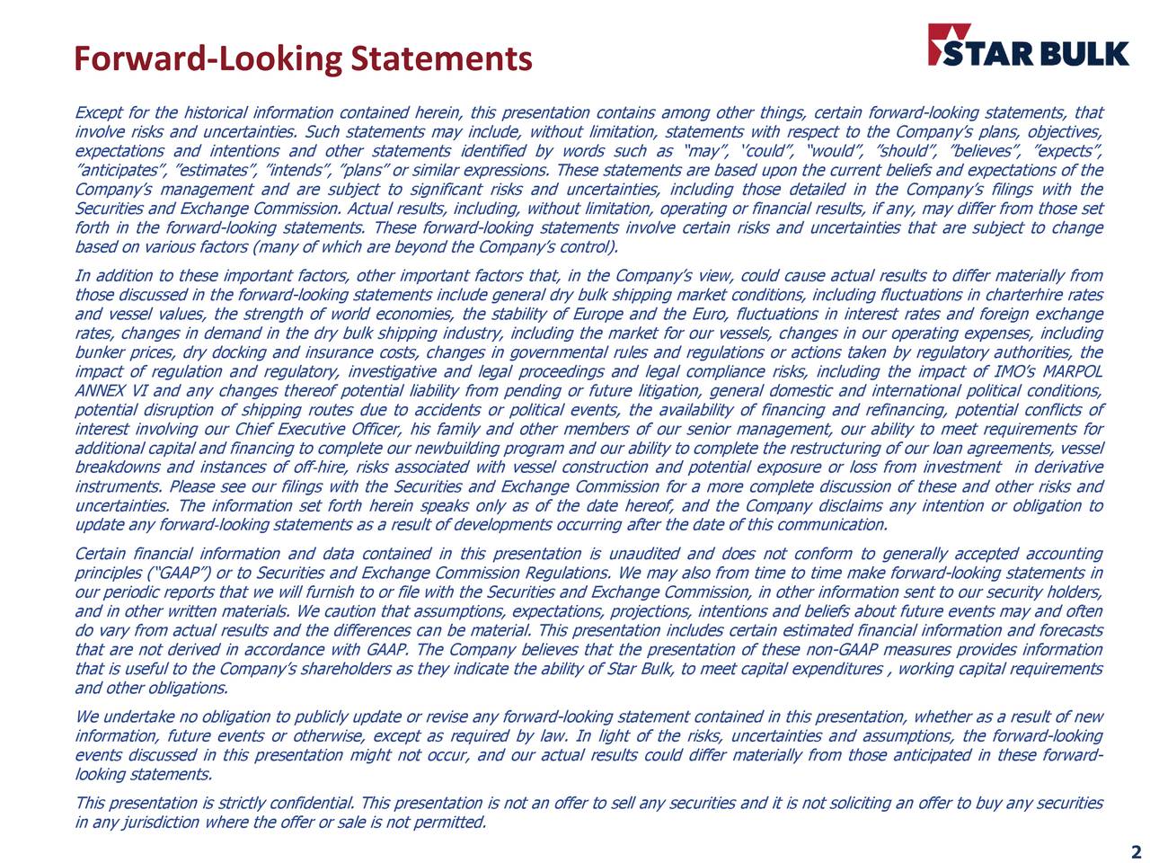 Star Bulk Carriers Corp. 2019 Q1 Results Earnings Call Slides