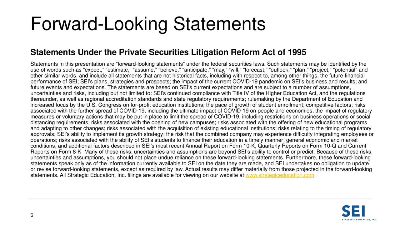 Strategic Education, Inc. 2020 Q1 Results Earnings Call