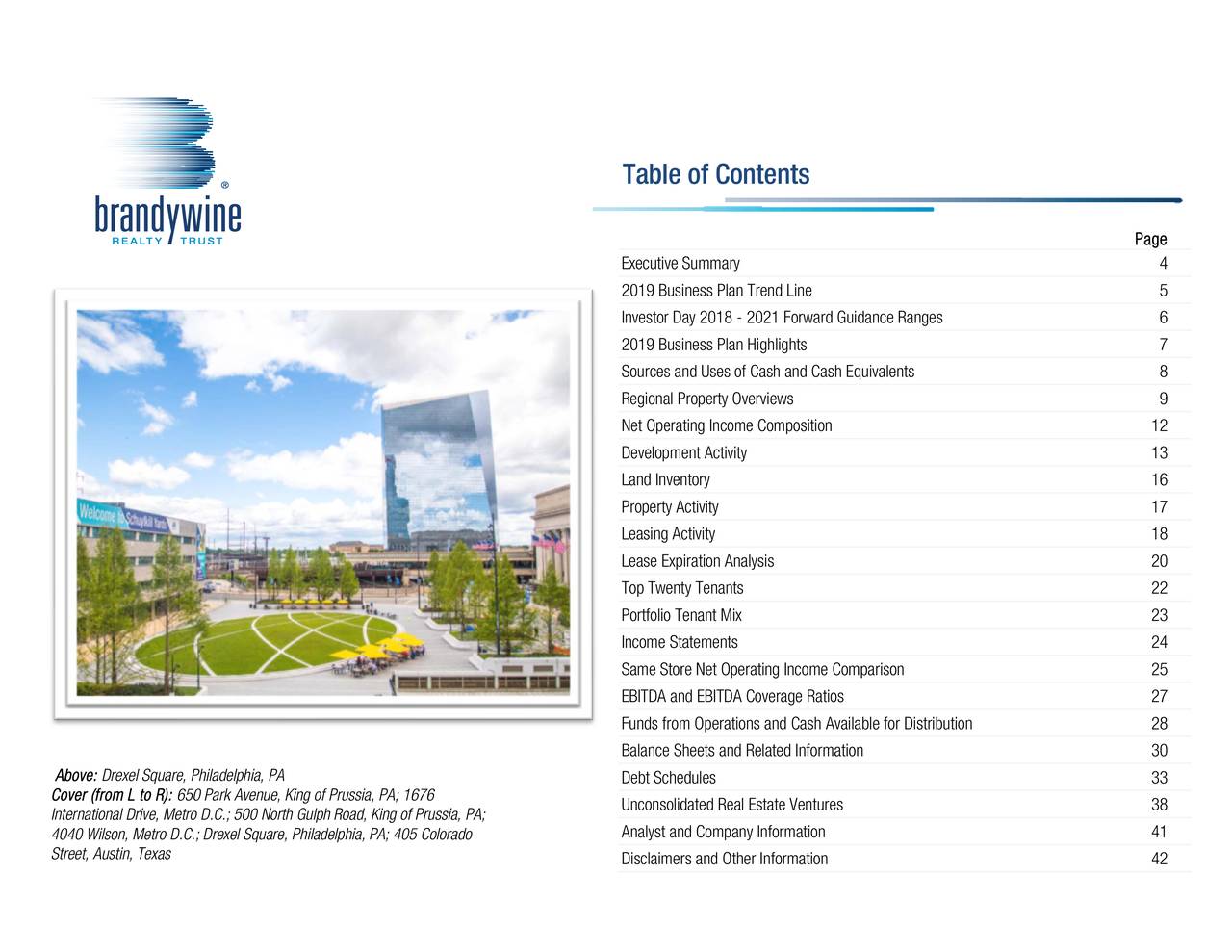 Brandywine Realty Trust 2019 Q2 Results Earnings Call Slides (NYSE