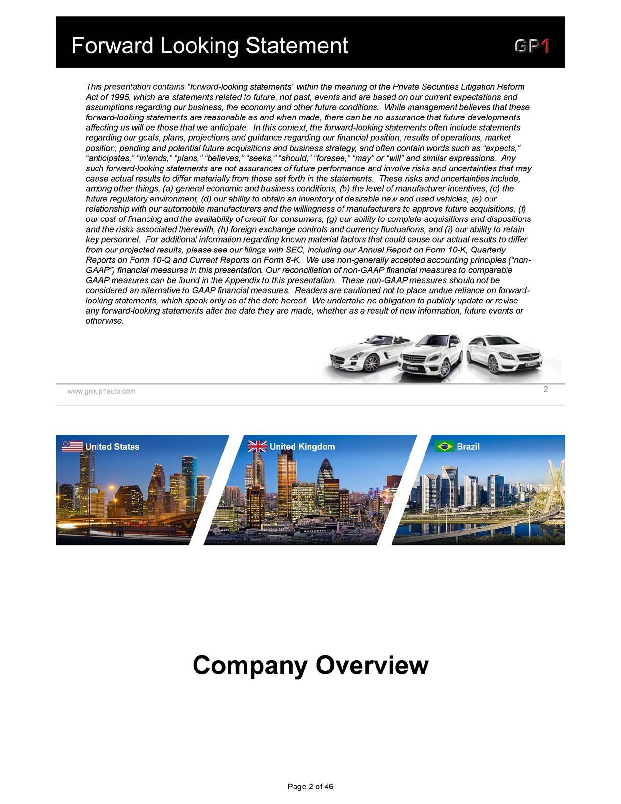 Group 1 Automotive Inc. 2018 Q3 Results Earnings Call Slides (NYSE