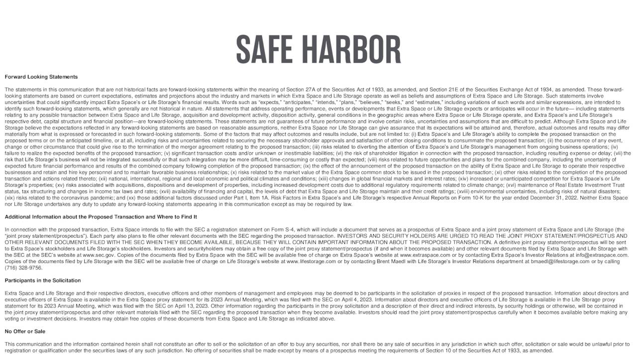 Extra Space Storage (EXR) Investor Presentation Slideshow (NYSEEXR