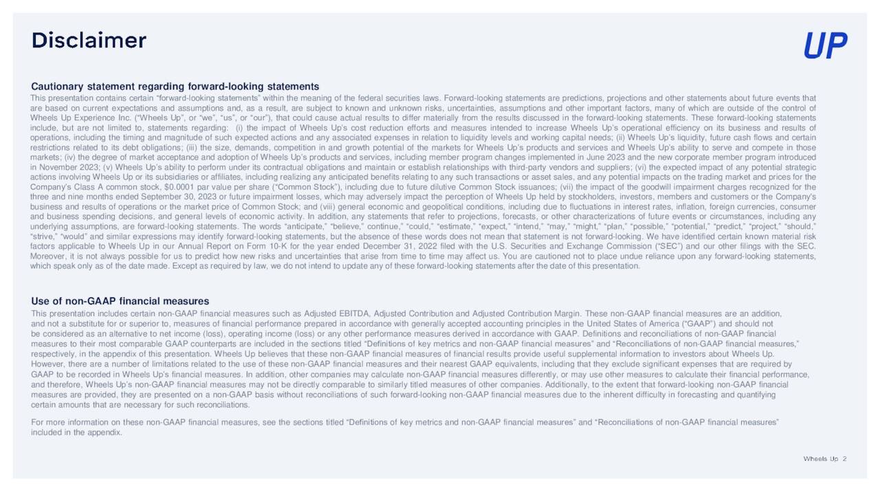 Wheels Up Experience Inc. 2023 Q3 Results Earnings Call