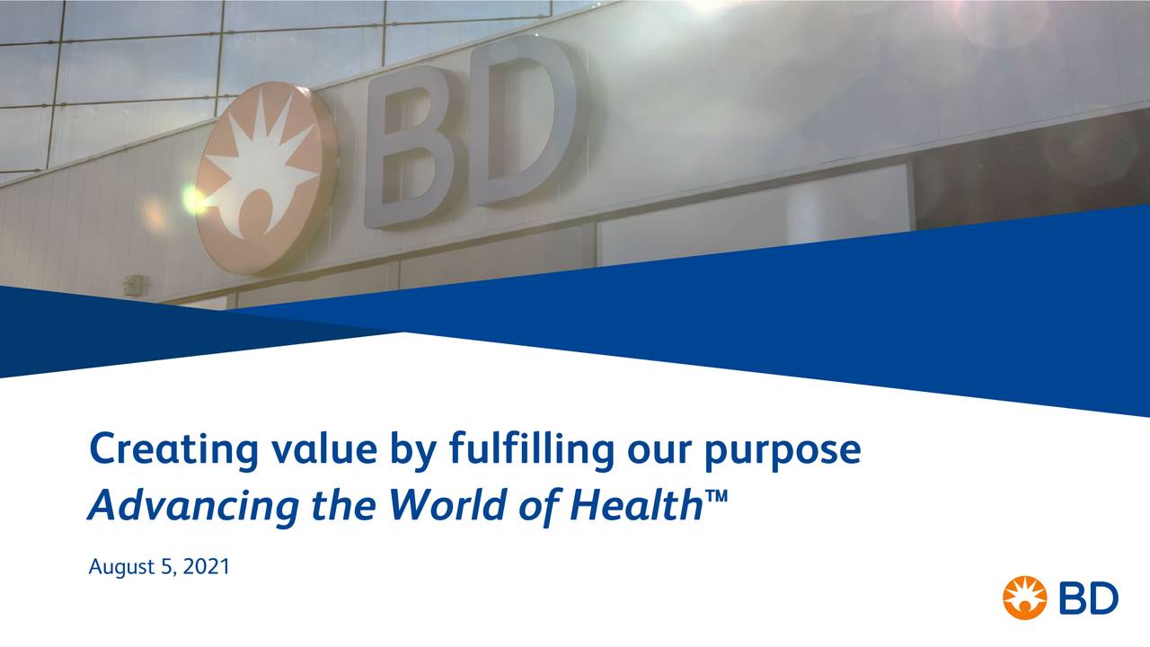 Becton, Dickinson and Company 2021 Q3 Results Earnings Call Presentation (NYSEBDX