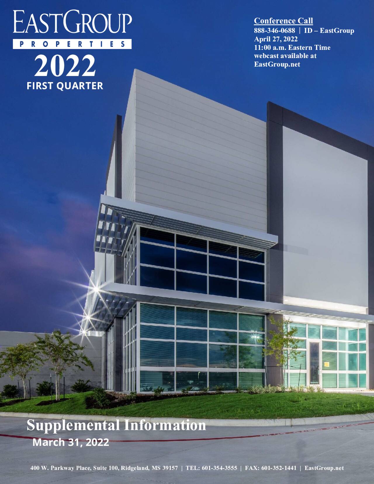 EastGroup Properties, Inc. 2022 Q1 Results Earnings Call