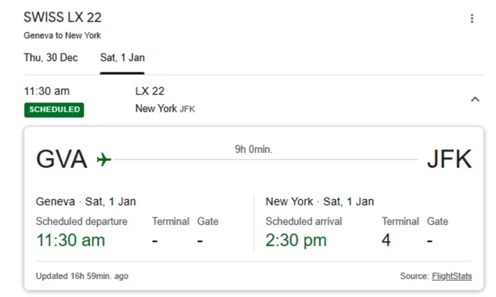 SWISS Relaunches Flights To New York From Geneva