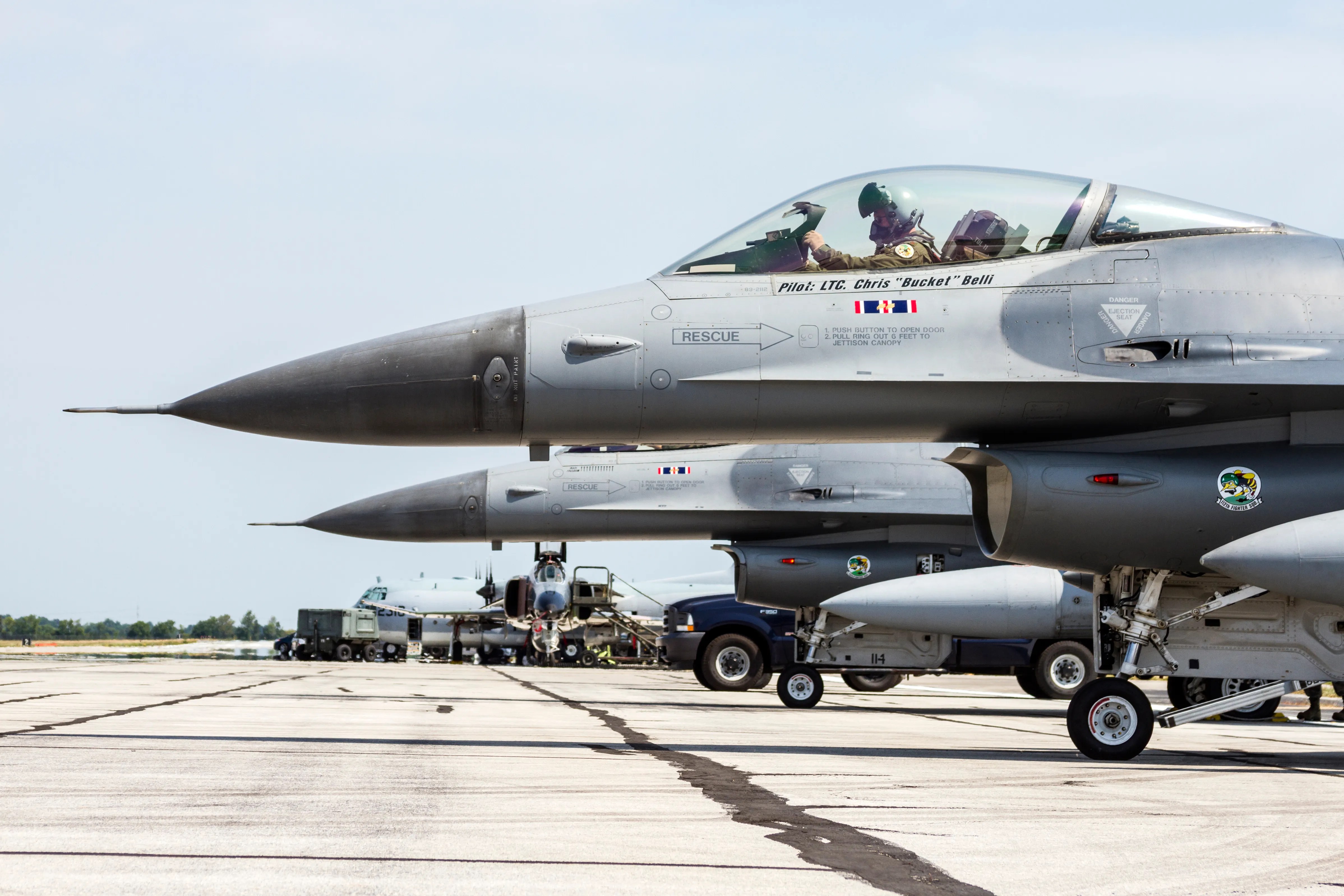US Air Force F16s From 480th Fighter Squadron In Germany Deploy To