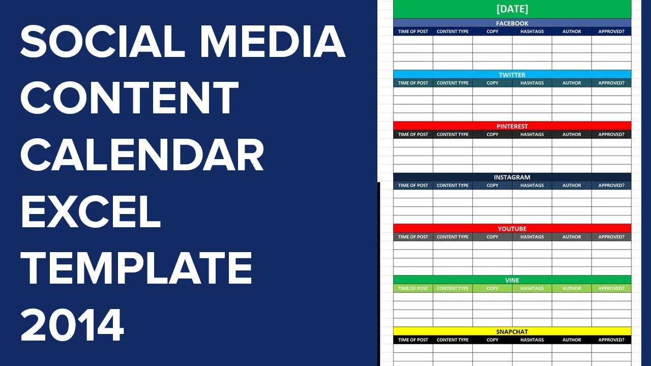 Social Media Calender Template Excel 2014 Editorial Planner for
