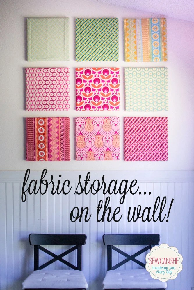 Fabric Storage On The Wall! {DIY temporary fabric art