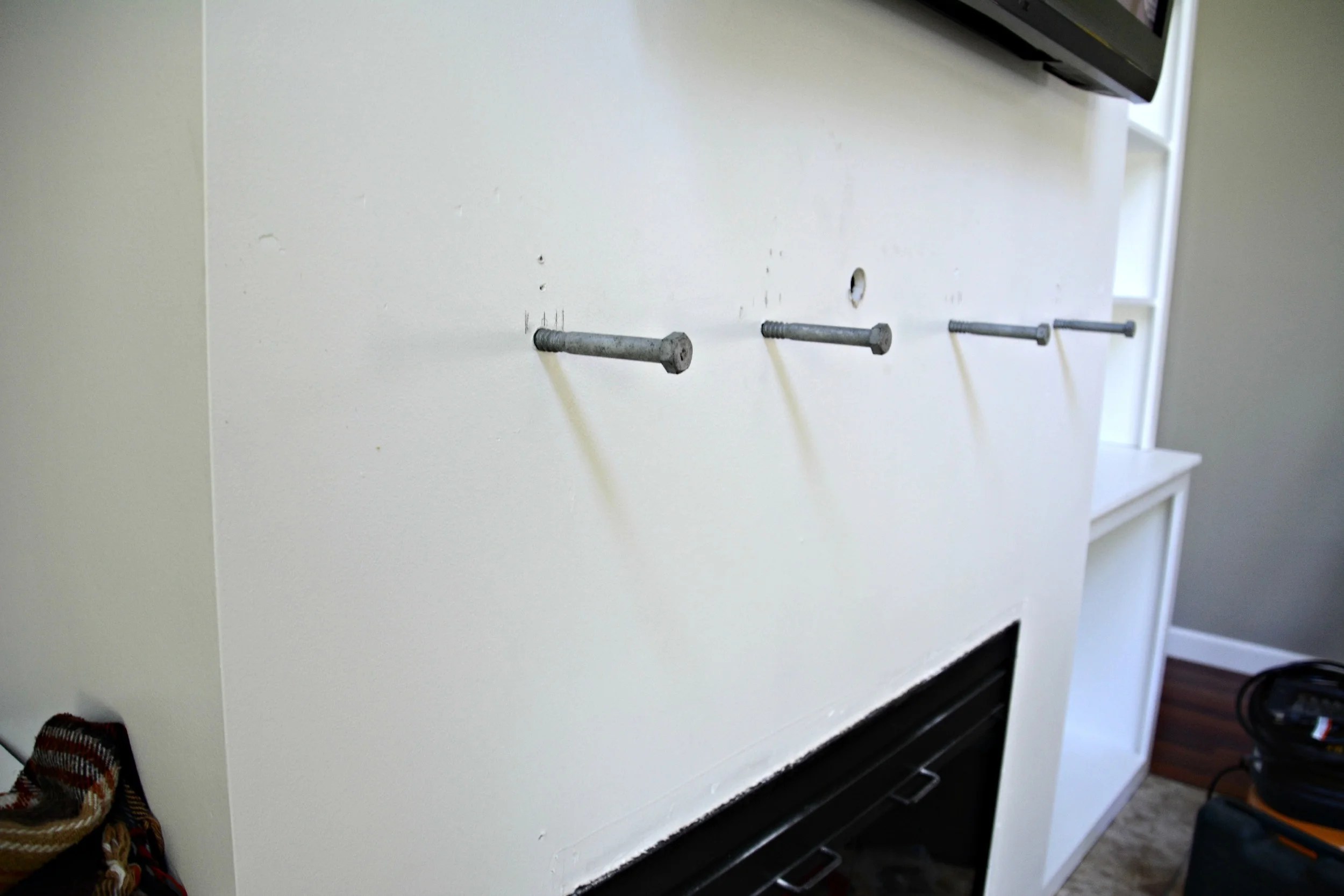 How Install a Barn Beam Mantel — Decor and the Dog