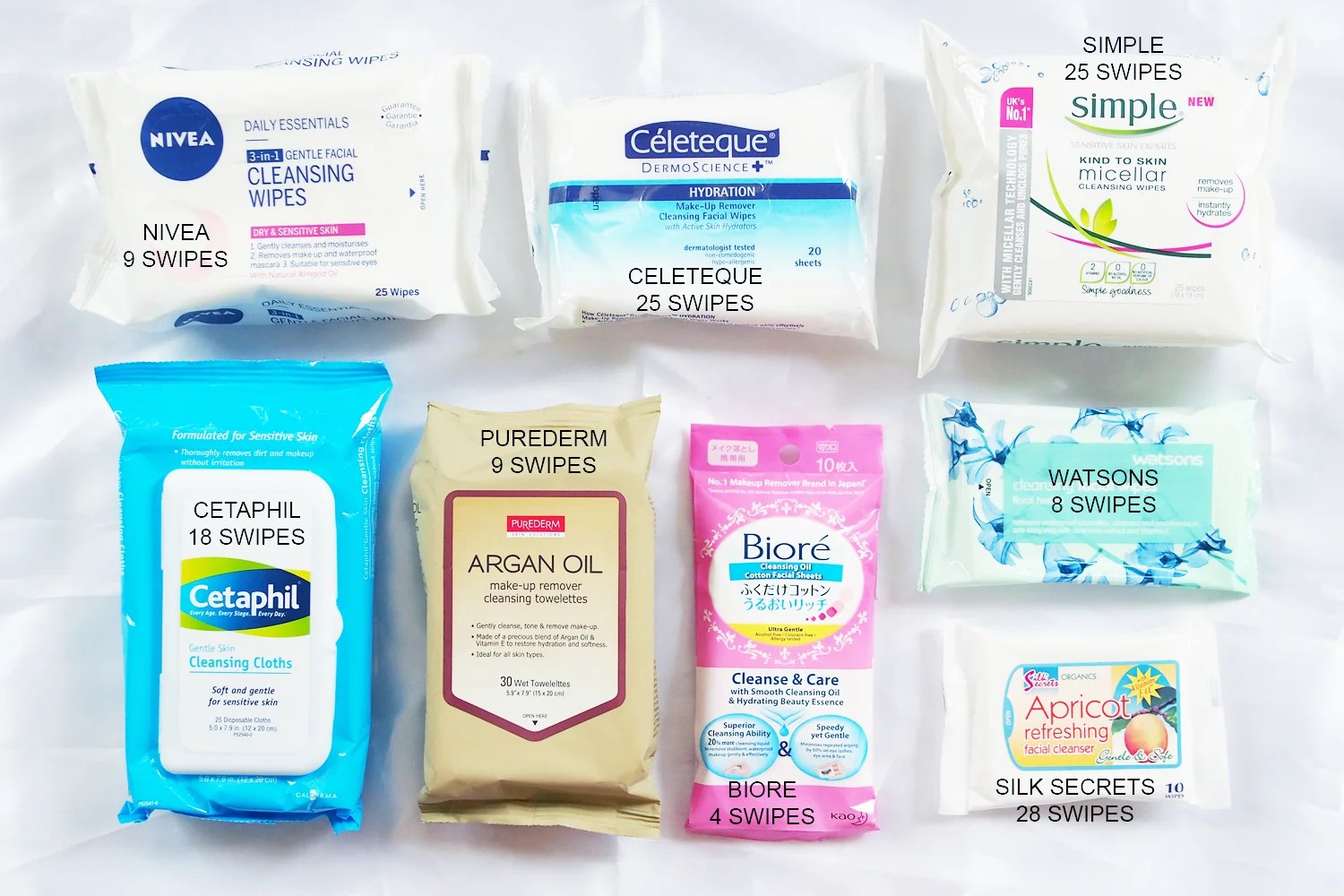 Battle of the Makeup Wipes Eight brands compete in the ultimate swipe
