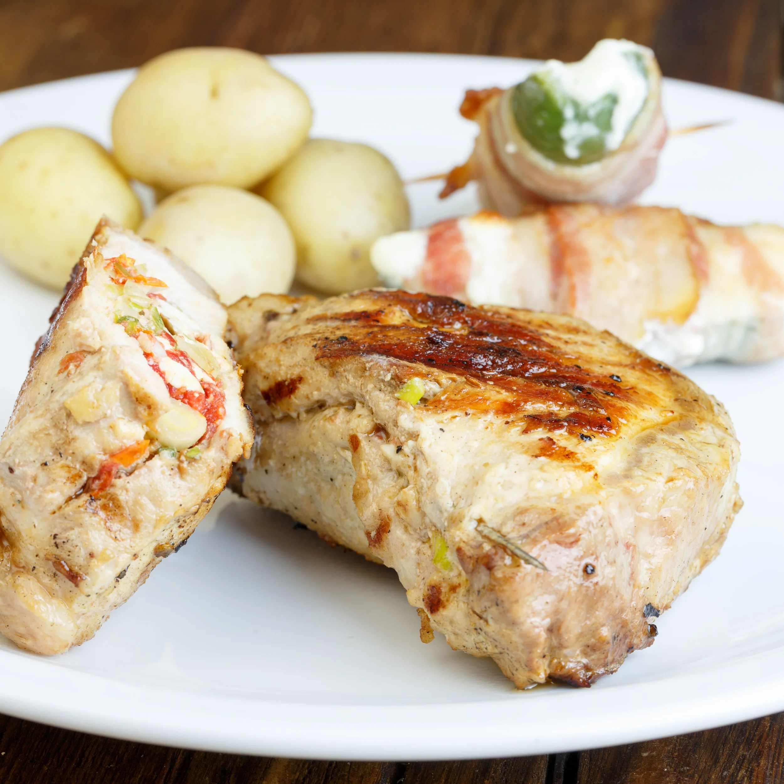 Stuffed pork chops — Sweet • Sour • Savory