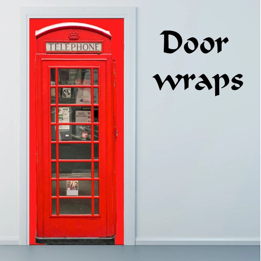 Red British Telephone Box door wrap — Rm Wraps