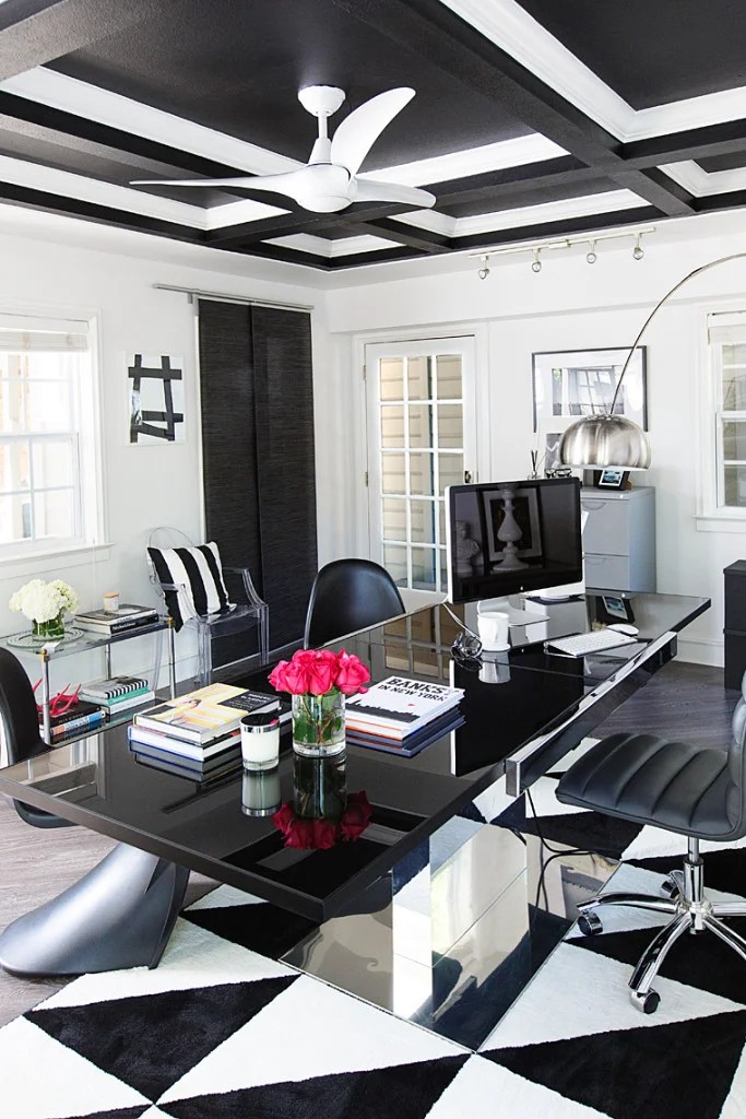 Get the look Hollywood Glam black and white office space — The Decorista