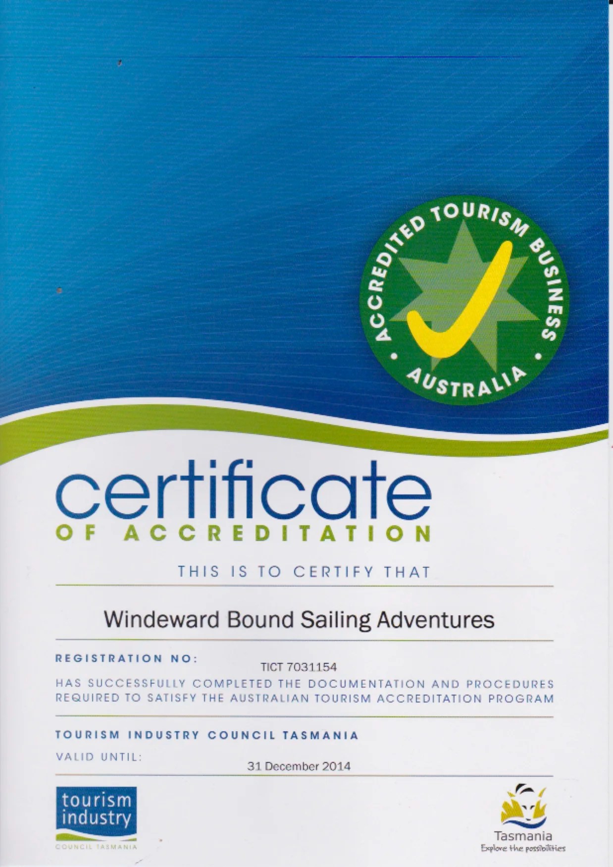 The Organisation Tasmania's Premier Sail Training Tall Ship