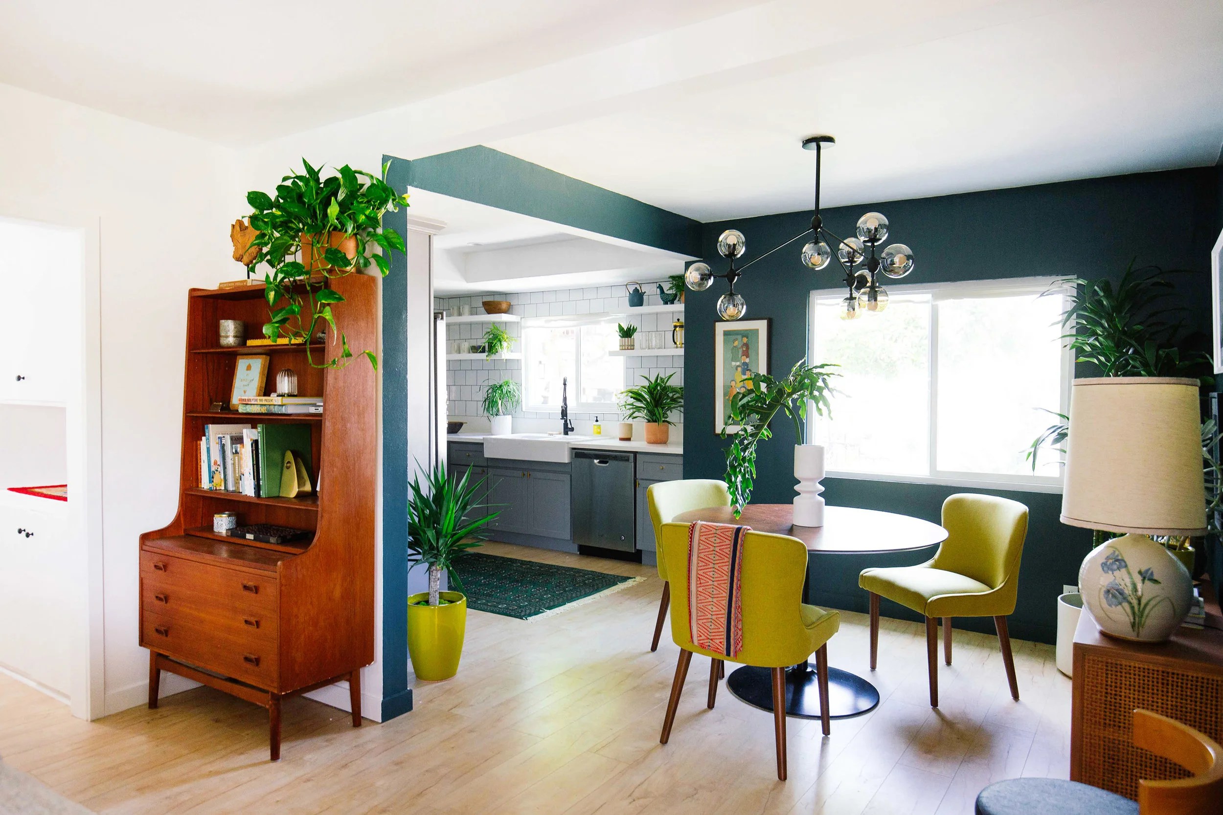 You can paint one wall in the dining room in a rich red shade and maybe use accent green for the living room. How to Use Color in an Open Floor Plan — OLD BRAND NEW